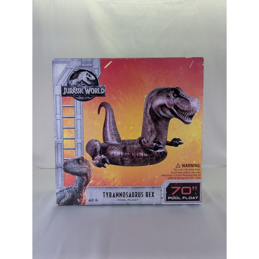 Jurassic World Tyrannosaurus Rex Pool Float 70" Inflatable Swim Toy Dinosaur NlB